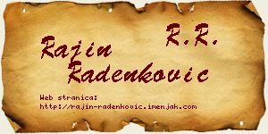 Rajin Radenković vizit kartica